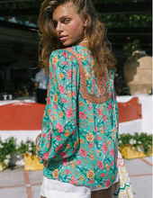 Load image into Gallery viewer, Boho Blouse, Vintage Blouse,Rose Floral Tops
