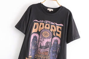 Boho Tees,Vintage T shirt ,statue floral print