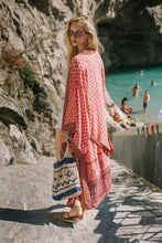 Load image into Gallery viewer, Pink Floral Print,Bohemian Kimono,Boho Robe
