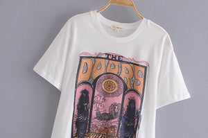 Boho Tees,Vintage T shirt ,statue floral print