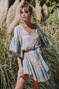 Mini Dress, Boho Sundress,Floral Print