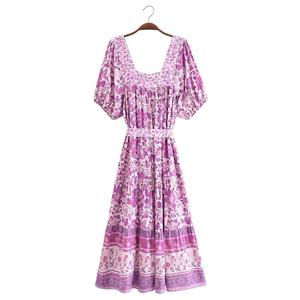 Bohemian Midi Dress ,Beachwear Lady, Happie Dresses Robe