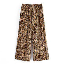 Load image into Gallery viewer, Leopard Print Bohemian Pants ,Wide Leg Boho Pants
