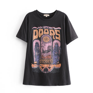 Boho Tees,Vintage T shirt ,statue floral print
