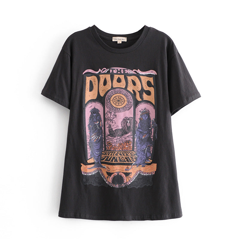 Boho Tees,Vintage T shirt ,statue floral print