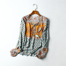 Load image into Gallery viewer, Boho Blouse, Vintage Blouse,Floral Print
