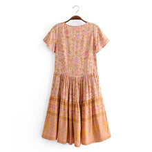 Load image into Gallery viewer, Floral print, deep V-neck, mini dress, Boho happie dresses
