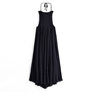 Backless Bohemian Maxi Dress, Boho Strapless Dress