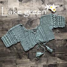 Load image into Gallery viewer, Solid hollow,Bikini Tops,Biquini Swim Beachwear

