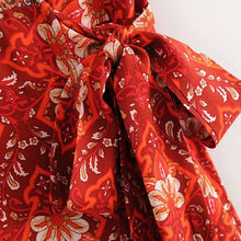 Load image into Gallery viewer, Red Floral Print,Boho Dress,Maxi Dress
