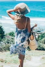 Load image into Gallery viewer, Peacock floral print, Bohemian dresses,Boho midi sundress
