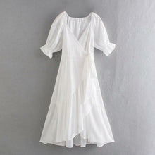 Load image into Gallery viewer, White Ruffles,Bohemian Sundress,Boho Maxi Dress
