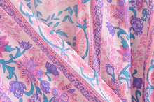 Load image into Gallery viewer, Pink floral print ,Boho dress, Bohemian Wrap Dress
