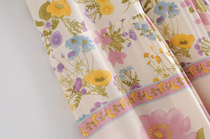Floral Peacock Printed, Boho Maxi Skirt, Vintage Skirt