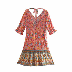 Mini Dress, Boho Sundress,Floral print