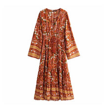 Load image into Gallery viewer, Multi Floral Print, Boho Dress ,Bohemian Maxi Dress
