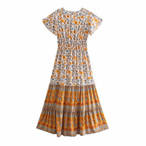Boho Dress ,Floral Print ,Maxi Dress