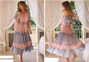 Floral Print ,Bohemian Maxi Dress,Boho Sundress