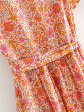 Load image into Gallery viewer, Mini Dress, Boho Dresses,Pink Floral Print
