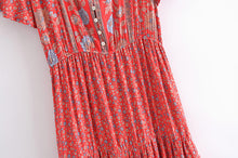 Load image into Gallery viewer, Floral Print , Bohemian Maxi Dress,Boho Sundress
