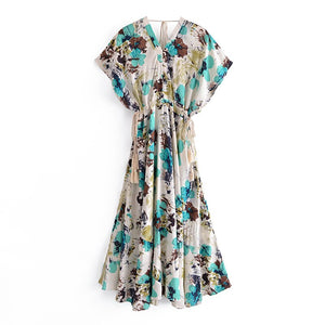 Floral Print,Bohemian Maxi Dress,Boho Sundress
