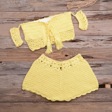 Load image into Gallery viewer, Solid hollow,Bikini Swimsuit,Biquini Swim Beachwear
