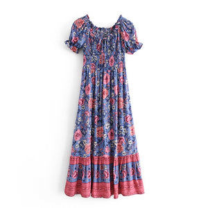 Floral print ,Boho midi dress, Boho sundress