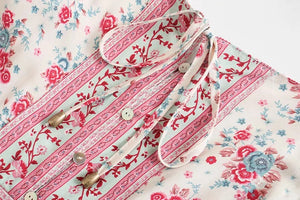 Pink Floral Print,Boho Sundress,Boho Maxi Dress