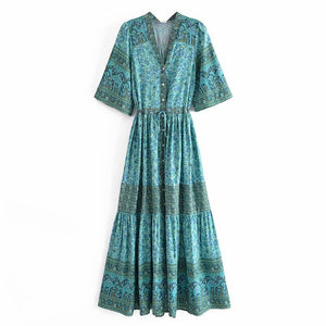 Floral Print , Bohemian Sundress,Boho Maxi Dress