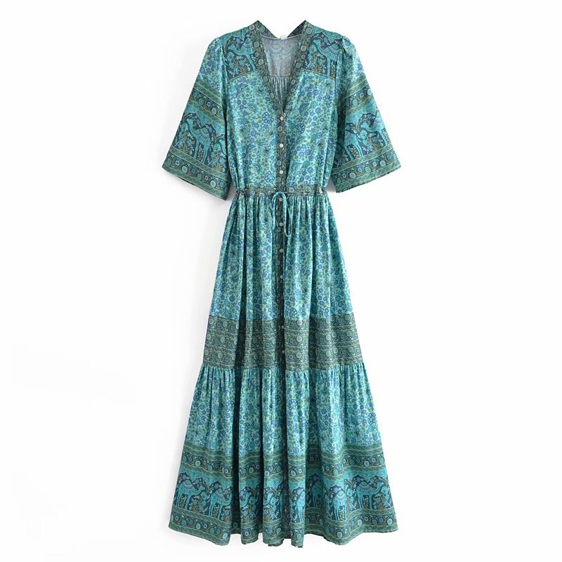 Floral Print , Bohemian Sundress,Boho Maxi Dress