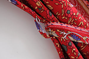Boho Robe, Kimono Robe,Nova Red Floral