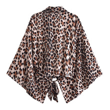 Load image into Gallery viewer, Leopard Print,Boho Short Robe Kimono,Bikini Cover-up
