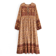 Load image into Gallery viewer, Pink Floral Print ,Bohemian Maxi Dress ,Boho Dress
