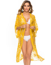Load image into Gallery viewer, White hollow Out,Bohemian maxi dress, Boho kimono
