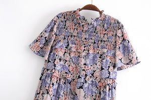 Floral print  ruffles, midi dress, Boho dress