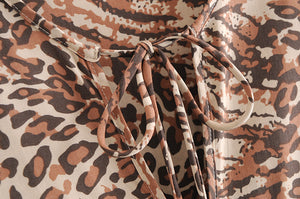 Maxi Dress, Boho Sundress,Leopard Print