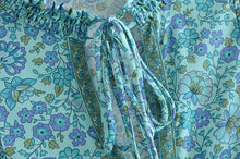 Load image into Gallery viewer, Green floral print,Bohemian dresses ,Boho midi vestidos

