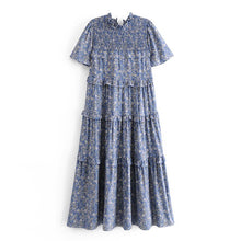 Load image into Gallery viewer, Floral print  ruffles, midi dress, Boho dress
