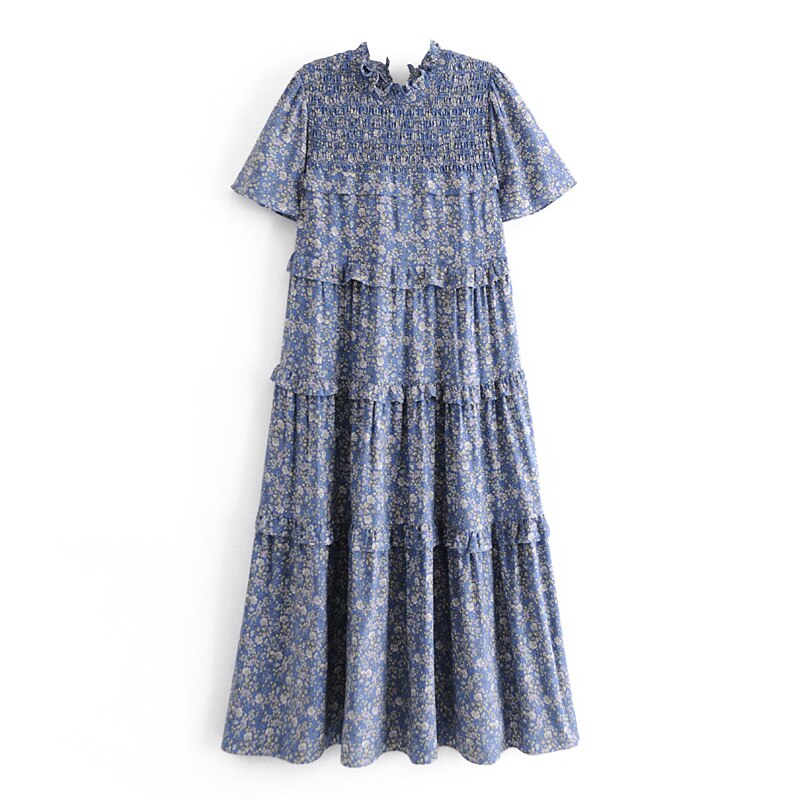 Floral print  ruffles, midi dress, Boho dress