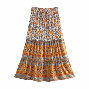 Boho Skirt, Maxi Skirt, Wild Flower