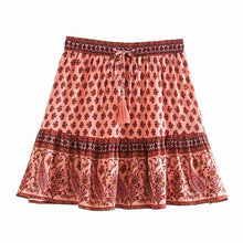Load image into Gallery viewer, Boho Skirt, Mini Skirt, Wild Flower
