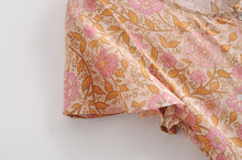 Load image into Gallery viewer, Floral print, deep V-neck, mini dress, Boho happie dresses
