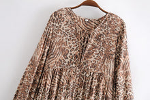 Load image into Gallery viewer, Maxi Dress, Boho Sundress,Leopard Print
