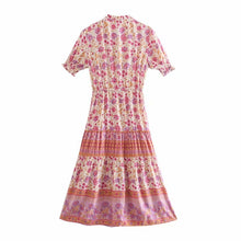 Load image into Gallery viewer, Ruffles Floral,Bohemian Midi Dress ,Boho Dress
