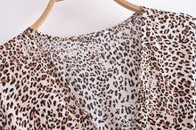 Load image into Gallery viewer, Leopard Print, Boho Dress ,Bohemian Wrap Dress
