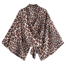 Load image into Gallery viewer, Leopard Print,Boho Short Robe Kimono,Bikini Cover-up
