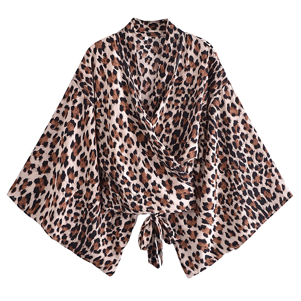 Leopard Print,Boho Short Robe Kimono,Bikini Cover-up