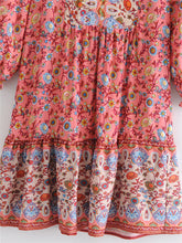 Load image into Gallery viewer, Floral print,deep V-neck,mini dress ,Boho dresses
