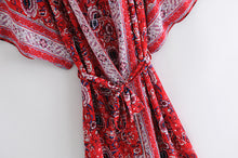 Load image into Gallery viewer, Boho Floral Kimono,Boho robe Cover-up
