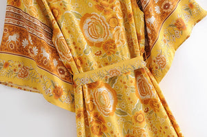 Floral Print, bohemian kimono,Boho Maxi robe